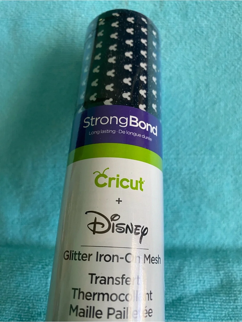 Cricut Disney Glitter Iron On Mesh Transfert Black Noir Mickey Mouse Heads NWT